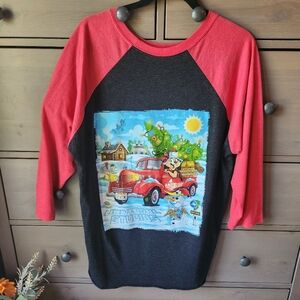 Universal Studios Earl The Squirrel Long Sleeve Christmas Tee